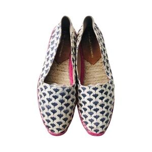 DIANE VON FURSTENBURG Leather Print Espadrilles Slip Ons